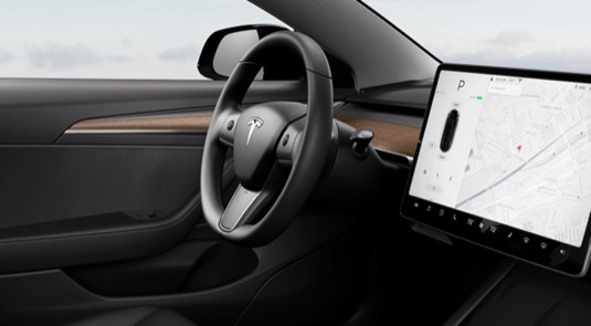 auto elektromobil vyhřívaný volant elektromobilu Tesla Model 3