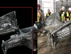 auto Tesla Model Y výroba megacastingu odlitek pro elektromobil Gigatovárna Texas Tesla